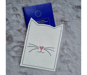 Stickserie ITH - Impfpasshülle Katzenkopf Ohren Gesicht